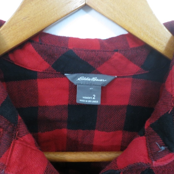 Eddie Bauer Lined Cold Weather Flannel Shirtdress Buffalo Check Plaid Sz 2 (XS) - Picture 4 of 10